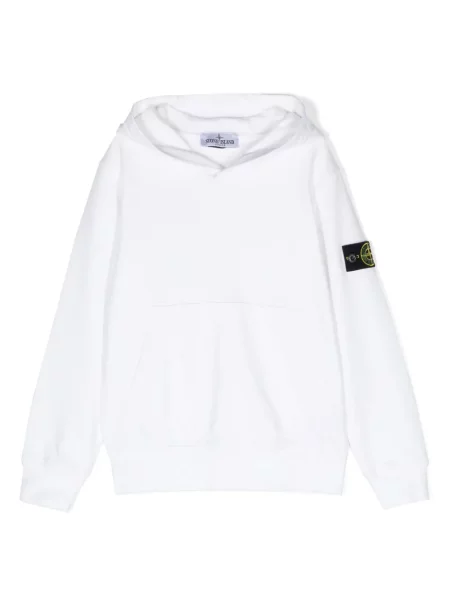 Bluza z kapturem dziecięca Stone Island biała