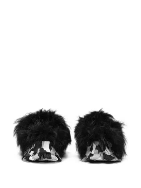 Sneakerși Ami Paris cu blană negru