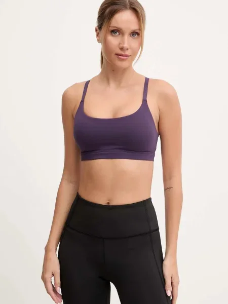 Спортен сутиен adidas Performance All me лилаво с изчистен дизайн виолетово
