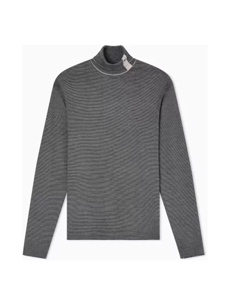 Haftowany sweter Emporio Armani niebieski