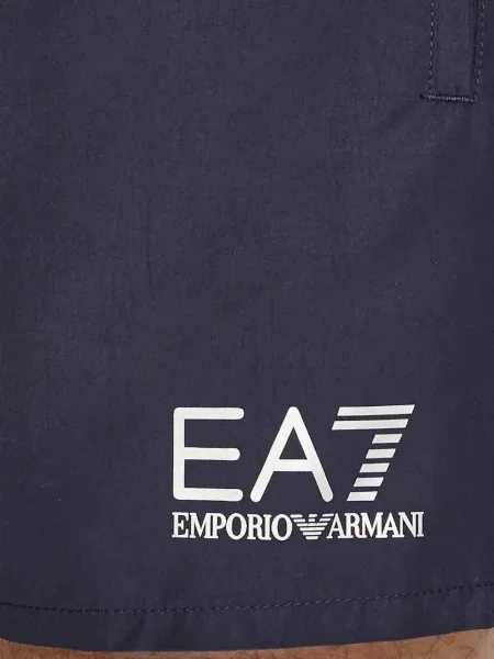Долнища на бански Ea7 Emporio Armani с принт синьо