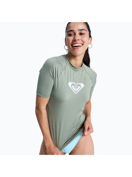 Tricou de înot pentru femei ROXY Whole Hearted oil green verde