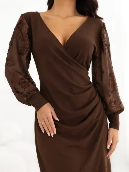Midi haljina Italy Moda smeđa