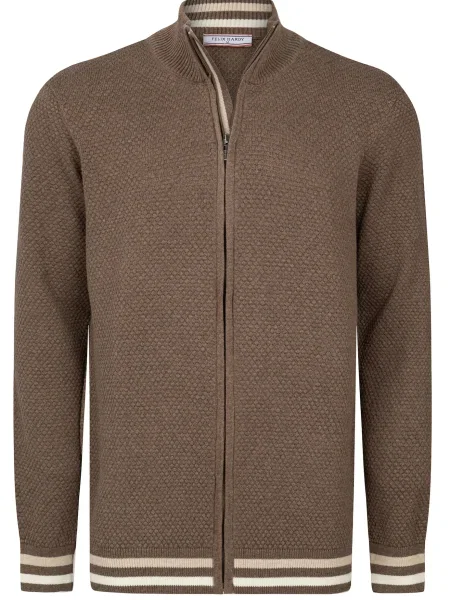 Felix Hardy Kardigan smeđa bijela