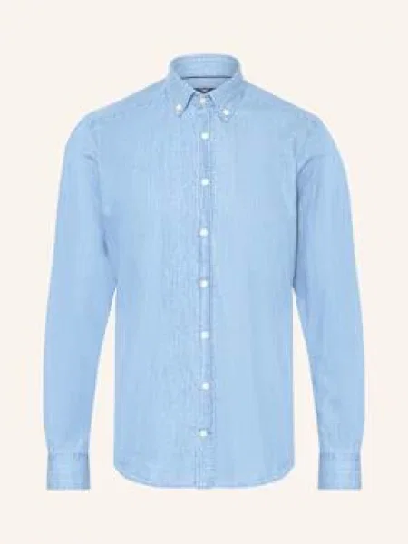 Strokesman's Košile Regular Fit V Džínovém Vzhledu modrá