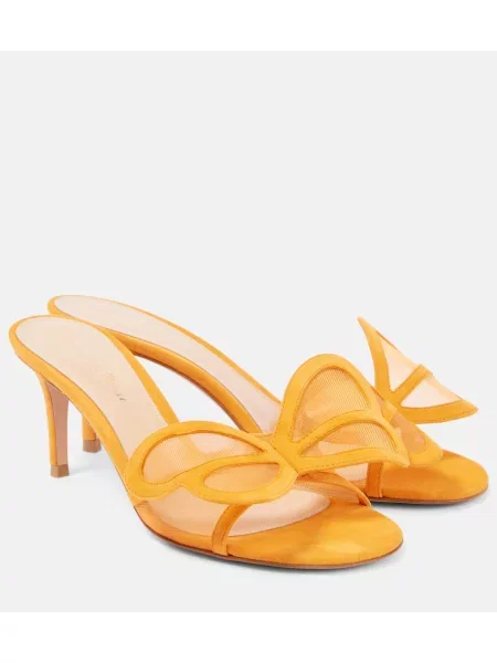 Mules Gianvito Rossi iz semiša oranžna