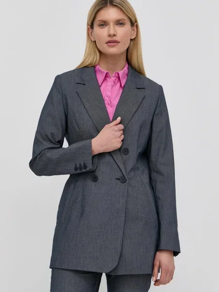 Gestuz sacou marin cu doua randuri de modelator albastru