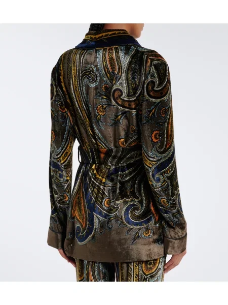 Sacou Etro de catifea cu model paisley plic
