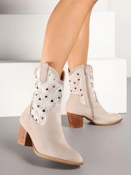 Botine Sarori deschis bej