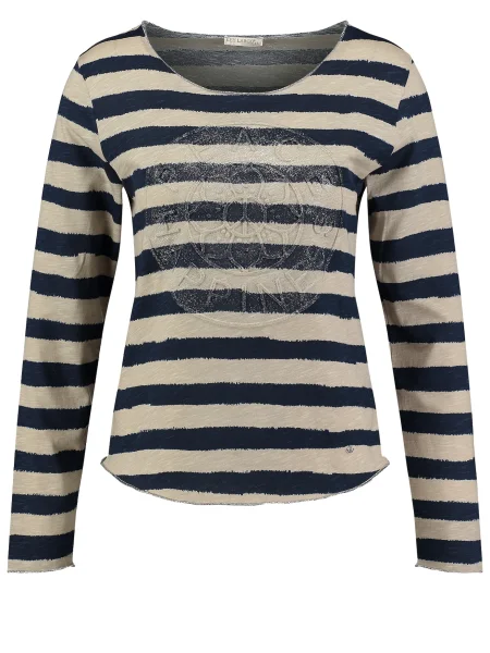 Key Largo Tričko Happiness / námořnická modř béžová