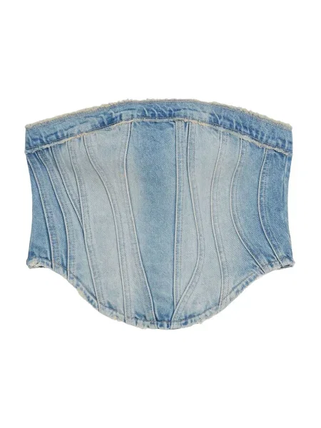 Bershka Top denim albastru