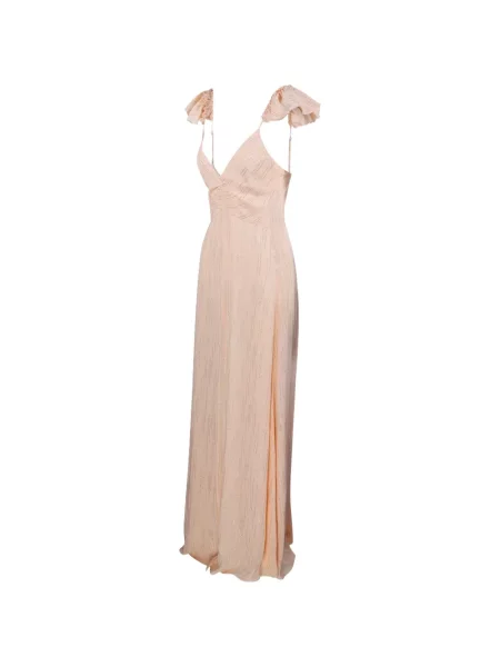 Rochie maxi Forte_forte cu volane roz