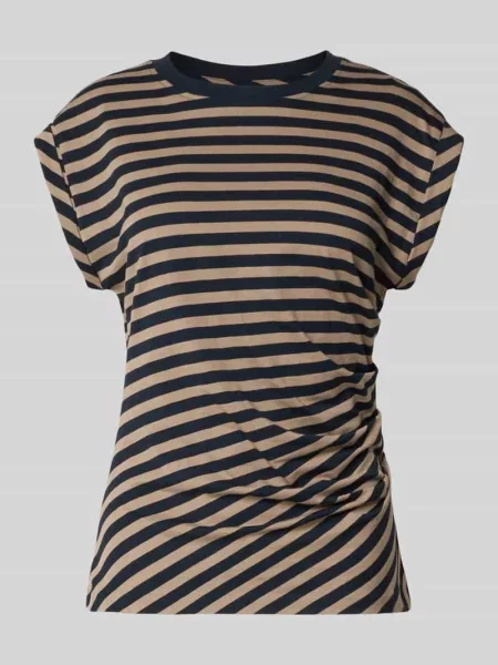 T-shirt o kroju regular fit z czystej bawełny model Boss granatowa