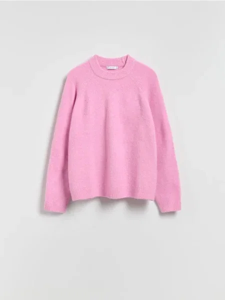 Reserved Pulover cu adaos de lână violet-orhidee violet