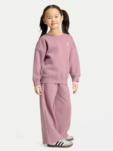 Adidas Melegítő Loose Crew Top & Wide Leg Pants Set rózsaszín