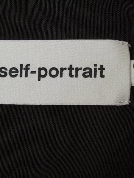 Αμάνικη μίντι φόρεμα Self-portrait με δαντέλα καμπάνα μαύρο