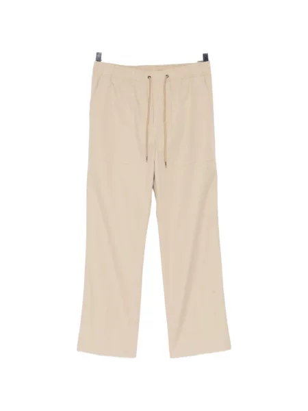 Pantaloni James Perse din țesătură twill maro