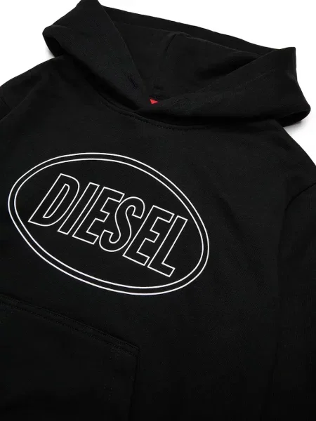 Diesel lyocell keverék szoknya SCIRCLEHOOD OVER SWEAT-SHIRT fekete