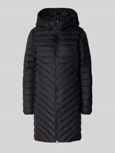 Płaszcz pikowany o kroju slim fit z odpinanym kapturem S.oliver Red Label czarny