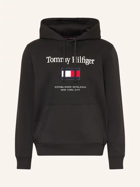 Tommy Hilfiger Bluza Z Kapturem Tommy schwarz czarna