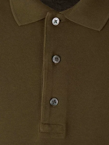 Tricou polo Tom Ford cu broderie verde