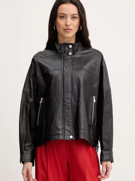 Pinko kurtka skórzana czarna