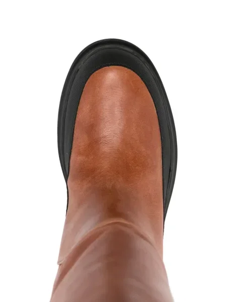 Botine Missoni din piele cu platformă maro