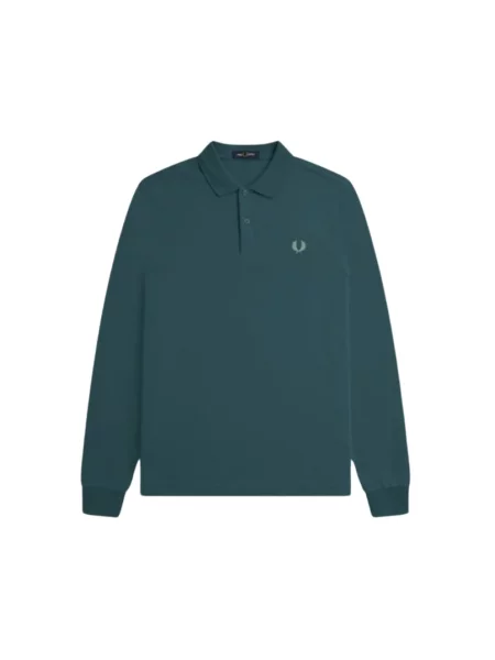 Koszulka polo Fred Perry z długim rękawem zielona