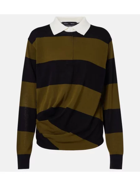 Tricou polo Proenza Schouler cu dungi negru