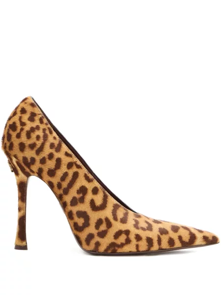 Pantofi cu toc Roberto Cavalli cu imagine cu model leopard maro