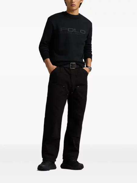 Siuvinėtos zomšinės pledinės maudymosi kelnaitės Polo Ralph Lauren mėlyna