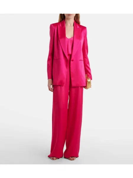 Pantaloni Max Mara din satin roz