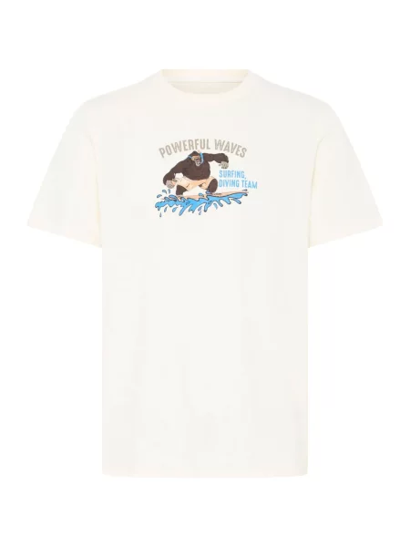 BLEND Tricou BHKarsten albastru regal / ciocolatiu / galben deschis / lână alb