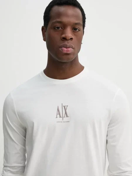 ARMANI EXCHANGE Póló barna fehér