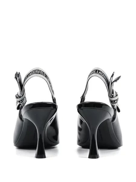 Pantofi cu toc Karl Lagerfeld slingback negru