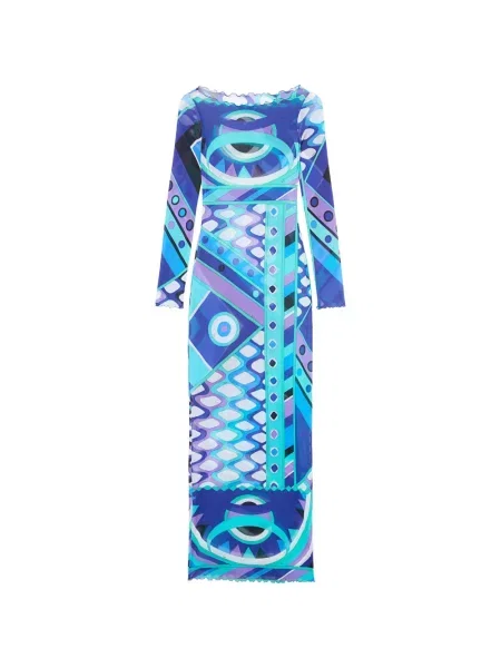 Rochie Pucci cu imagine din tul albastru