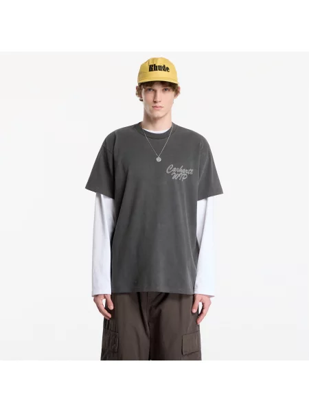 T-shirt Carhartt WIP S/S Hatching Script T-Shirt UNISEX Black Garment Dyed M czarna