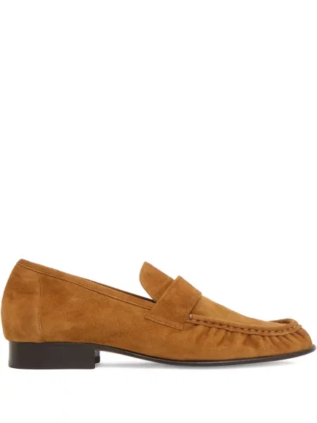 Semišové loafers Mansur Gavriel s volány hnědé