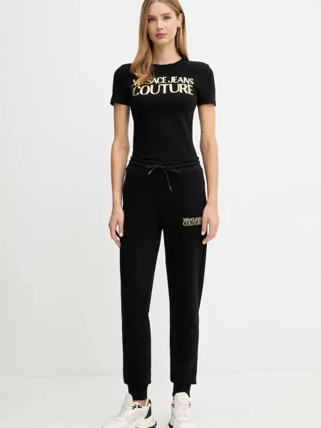 Спортивні штани Versace Jeans Couture з аплікацією чорний