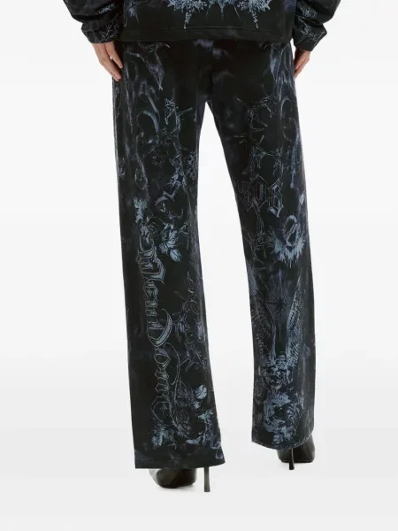 Pantaloni We11done cu imagine alergare negru