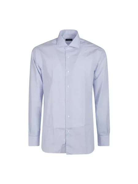 Koszula Barba Napoli z długim rękawem niebieska