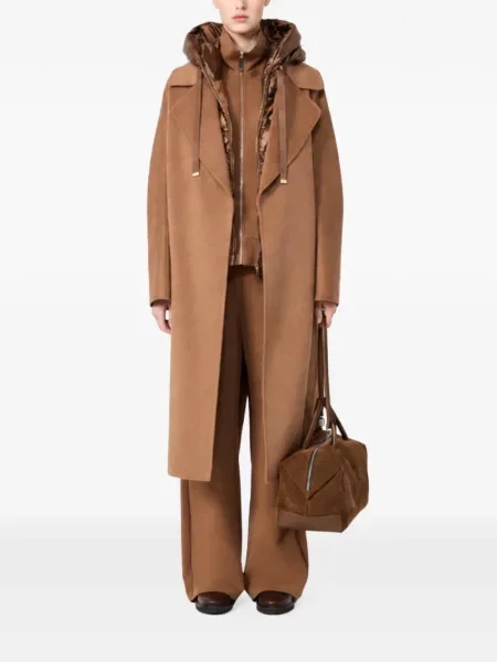 Pantaloni 's Max Mara alergare cu autograf cu cordon maro