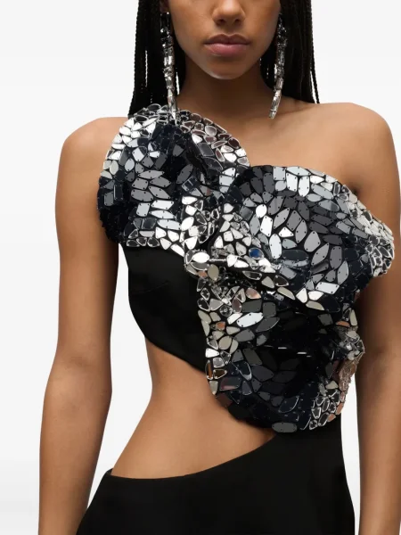 Rochie mini Area cu broderie de costum negru