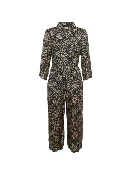Salopetă 's Max Mara din satin cu imagine cu imprimeu geometric albastru