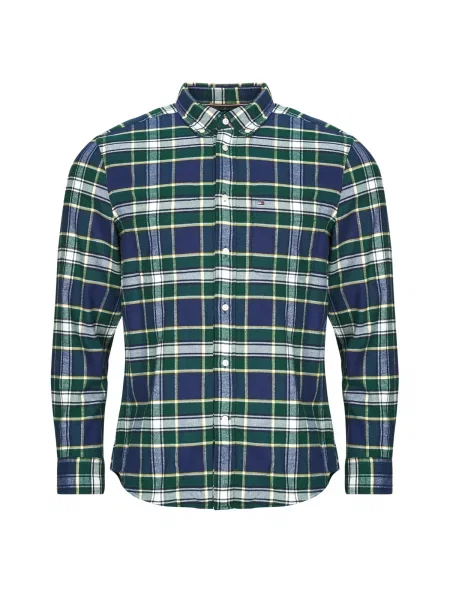 Flanel srajca Tommy Hilfiger s kratkimi rokavi zelena