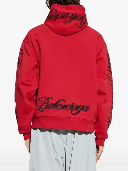 Hanorac cu glugă Balenciaga cu imagine roșu