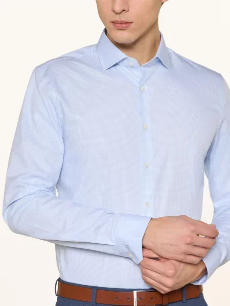 Olymp Žerzejová Košile No. Six Super Slim tmavě modrá