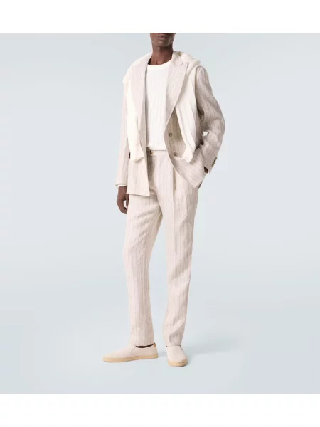 Pulover Brunello Cucinelli cu dungi alb
