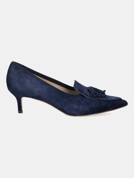 Lauren Ralph Lauren szpilki zamszowe Adrienne Klt na niskim granatowy