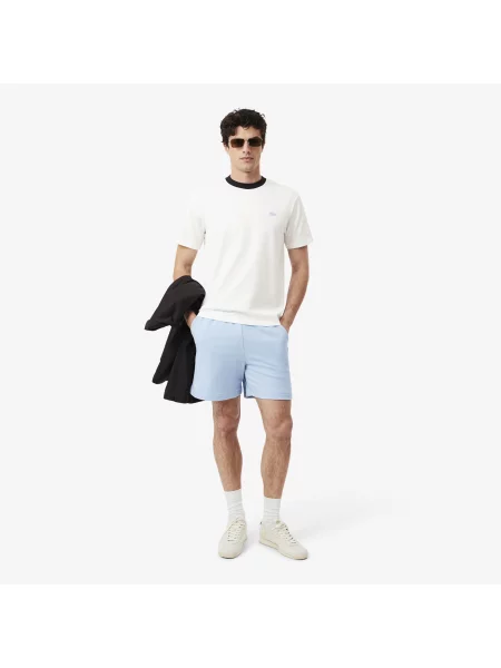 Lacoste T-Shirt O Klasycznym Kroju W Bloki Kolorów biały
